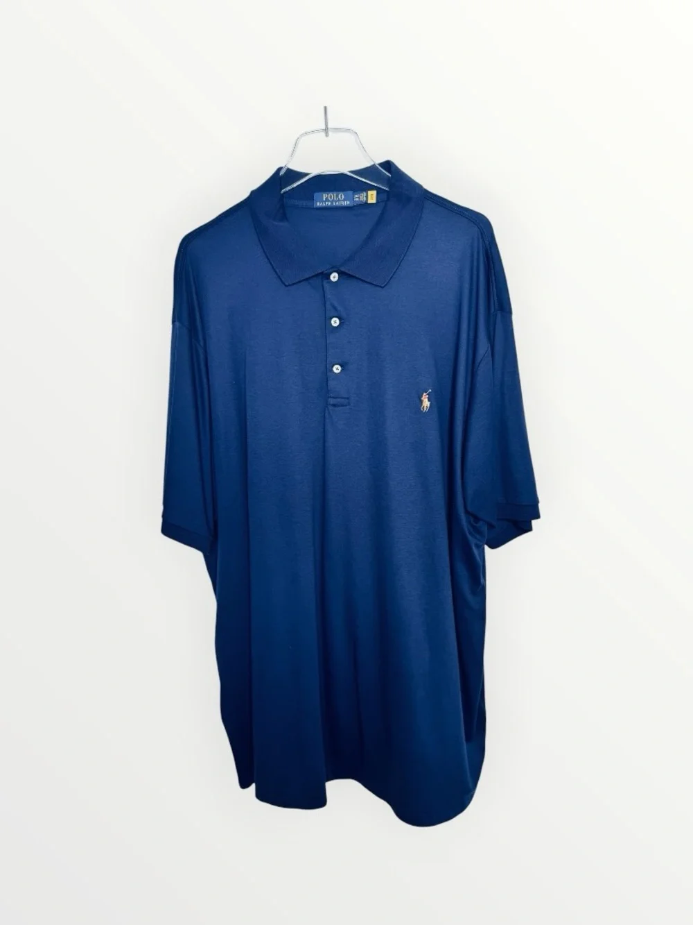 Men's Ralph Lauren Soft Cotton Polo Shirt Refined Navy Blue Multi Pony 2XLT NEW